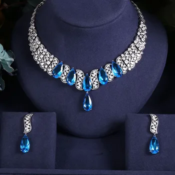 

Accking Luxury Nigerian Dubai 4pcs Jewelry Sets For Women Cubic Zircon Wedding Bridal Jewelry Sets 2019 Gift bridal