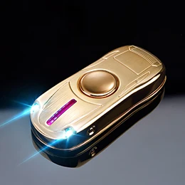 Shine Gold Зажигалка для сигарет Спиннер ветрозащитная модель гоночной машины USB перезаряжаемые электронные аксессуары для зажигалок подарок для друга - Цвет: Shine Gold