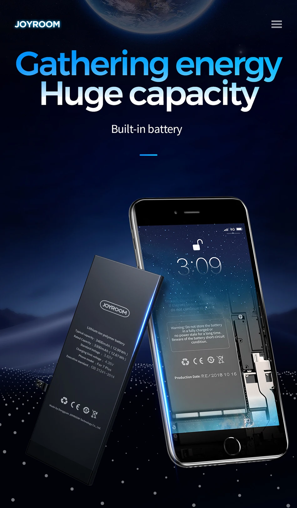 Joyroom аккумулятор для iPhone 4, 4S, 5, 5S, 5c, 5se, 6, 6s, 7, 8 Plus, сменный аккумулятор, аккумулятор для телефона, аккумулятор для iPhone 7 Plus