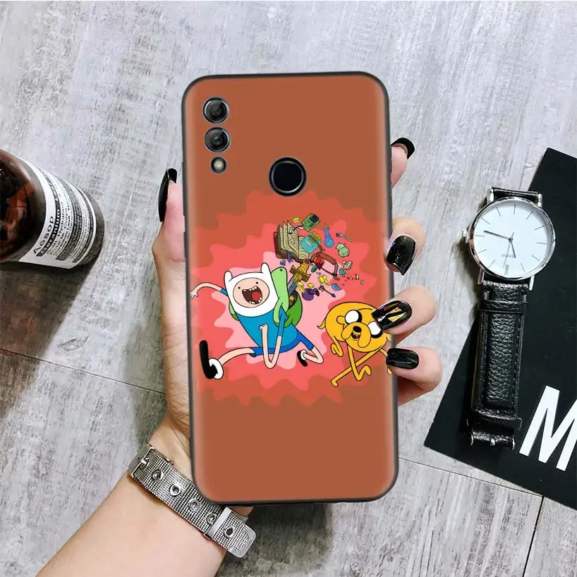 Из мультфильма «Время приключений» Специальная Черная крышка чехол для телефона для huawei Y9 Y5 Y6 Y7 Honor 10 9 Lite 9X8X8 S 8A фотоаппаратов моментальной печати 7S 7A 10i 20i V20 Coque Ca
