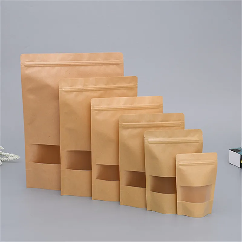 Пакеты на молнии из матовой крафтовой бумаги 50 шт. 9x14 10x15 15x22 18x26 см коричневые