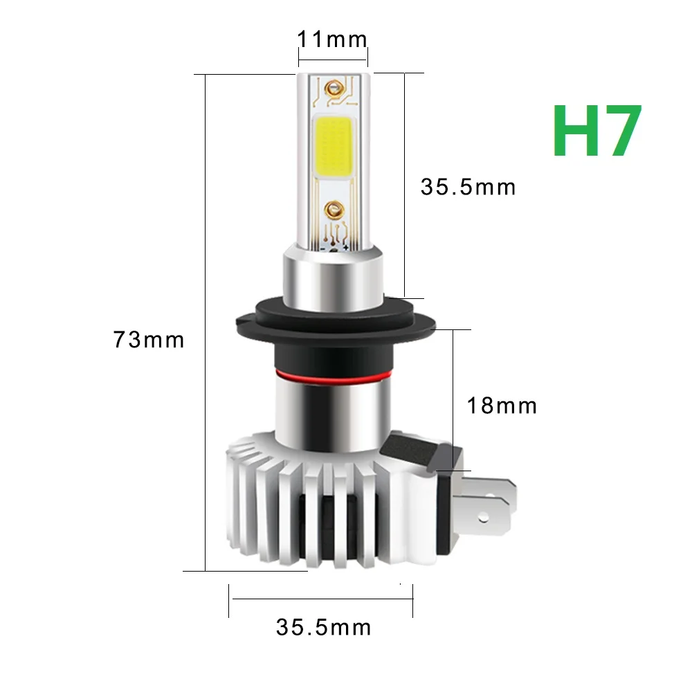 2 шт. h7 светодиодные hb4 h4 Автомобильные фары h11 h1 h7 9006 9005 hb3 светодиодная фара 6000 К белый свет 80 Вт 10000LM противотуманные лампочки