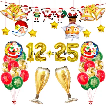

2020 Christmas Christmas Flags Christmas Sets Golden Bells Sequins Custom Balloon 1 Arch Sets