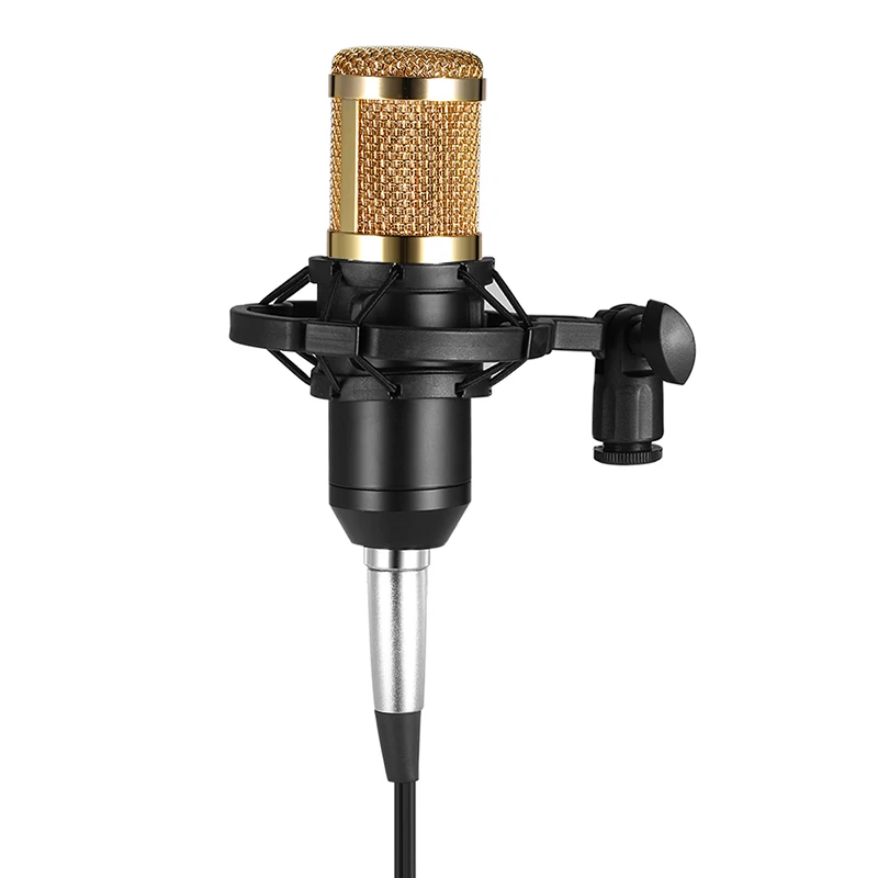 

BM800 Condenser Microphone Studio Sound Recording Broadcasting with Shock Mount 3.5mm Audio Cable Sponge Microphone