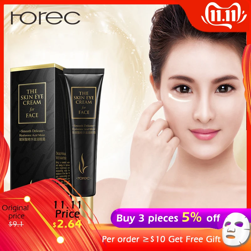 

ROREC Hyaluronic Acid Eye Cream Anti-Aging Anti-Wrinkle Eye Serum Against Puffiness And Bags Remover Dark Circles Skin Care 20g