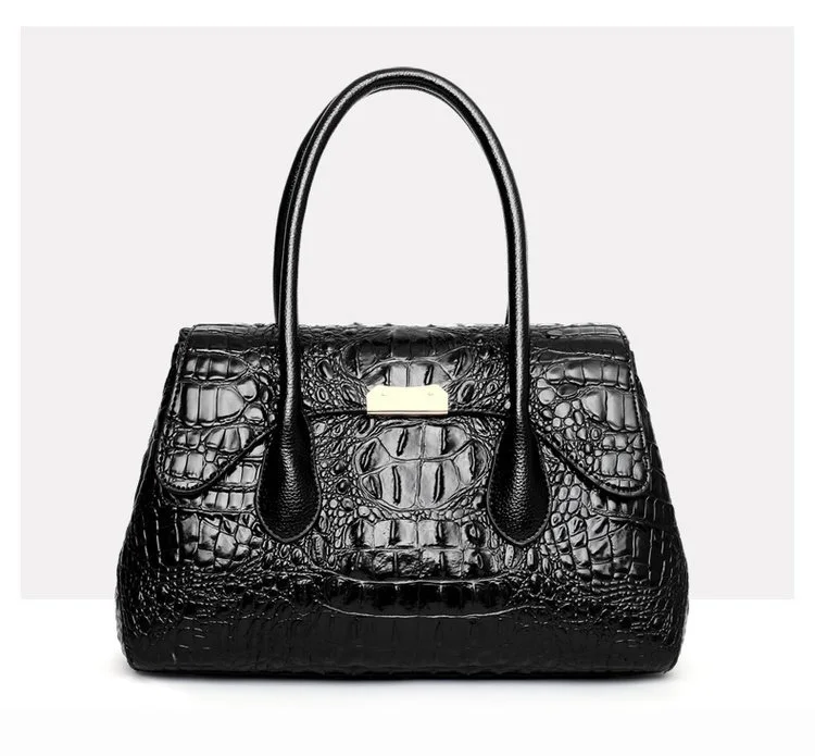Retro Red Green Leather Womens Alligator Bags Luxury Designer Handbag Brown Black Ladies Large Crocodile Crossbody Bag for Women (3)