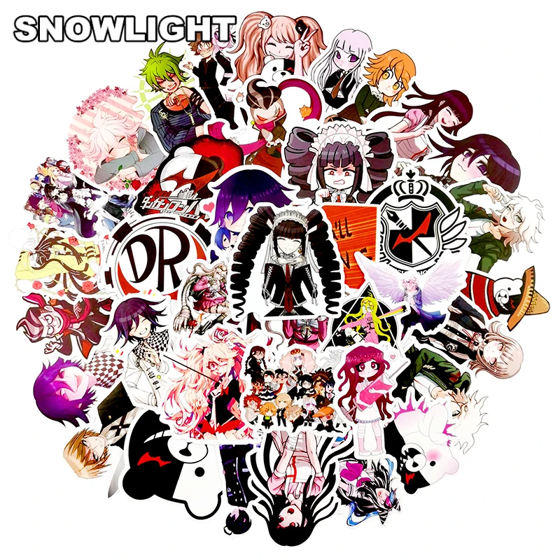 50Pcs/Lot Japan Anime Danganronpa For Luggage Laptop Skateboard Car Bicycle Backpack Decal Pegatinas Toy Stickers