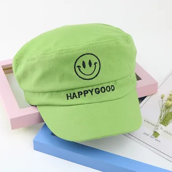 

New Baby boy and girl hats Korean hat new smiling military cap 2020 spring summer children's flat sun hat kids snapback beanies