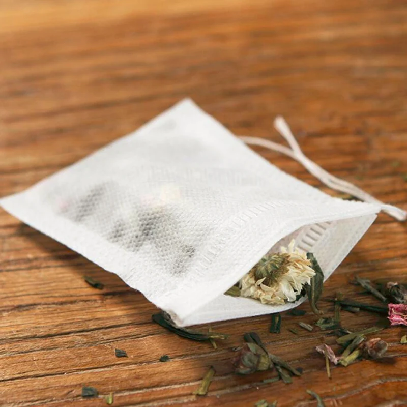 100 шт./лот, чайные пакетики 7x9 см, пустые ароматизированные чайные пакетики с нитью, фильтрующая бумага для травяной листовой чай Bolsas de te