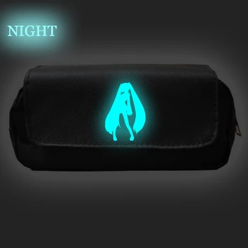 

New Arrival Pencil Case Hatsune Miku Print Pencil Bags Pen Holder Large Storage Bag School Supplies Stationery Cosmetic Bags New