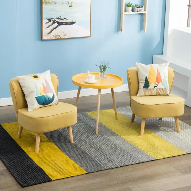 

Single Sofa Simple Modern Nordic Balcony Bedroom Living Room Cloth Sofa Chair Leisure Lazy Mini Sofa