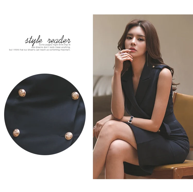 فستان قصير رسمي اسود بحزام