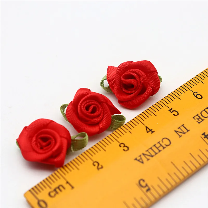 Green Leaf Rose Ribbon DIY Decoration Bowknot for Clothing Accessories (50-100pcs)