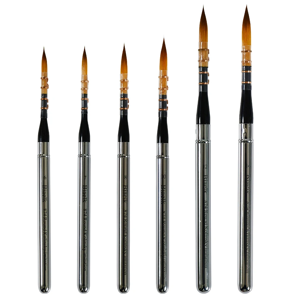 High Quality 1pc 874round Kolinsky Imitation Hair Rinsin Handle