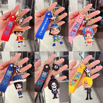 

High Quality Creative Cute Japan Anime Doll Keychain One Piece Chopper Toy Cover Fiber Silicone Backpack Keyring Accessories