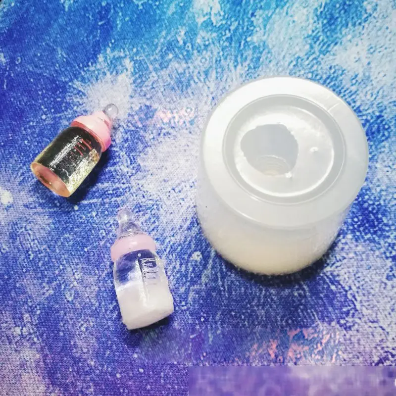 Free shipping Mini Milk Feeding Bottle Pendant Resin Casting Mold Silicone Mold Jewelry Making