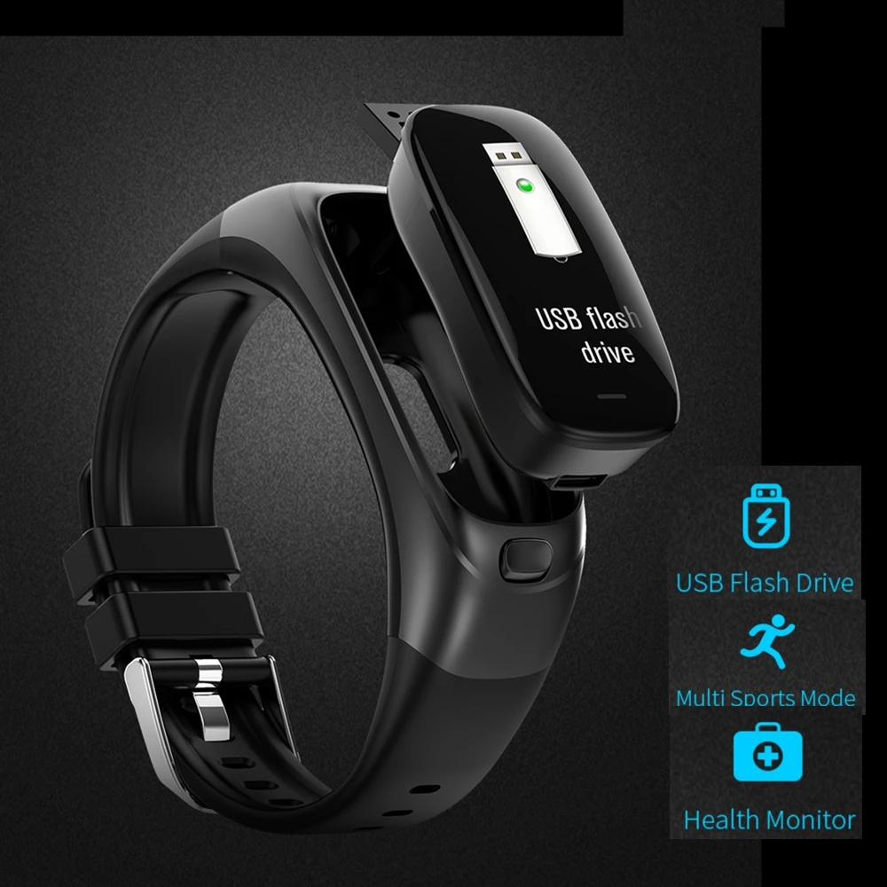  Smart Bracelet With U Disk USB2.0 32GB Sports Health Smart Band For Android ios Phone Sleep Heart R