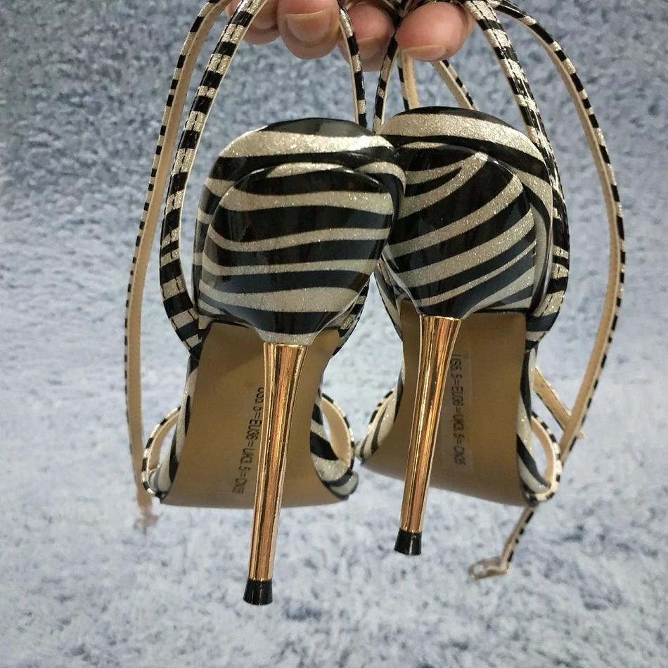 Sexy Party Ankle Strap Stiletto Women Metal Heel Sandal Damenschuhe Damensandalette Knochelriemchen Riemchensandalen YJ3845-i