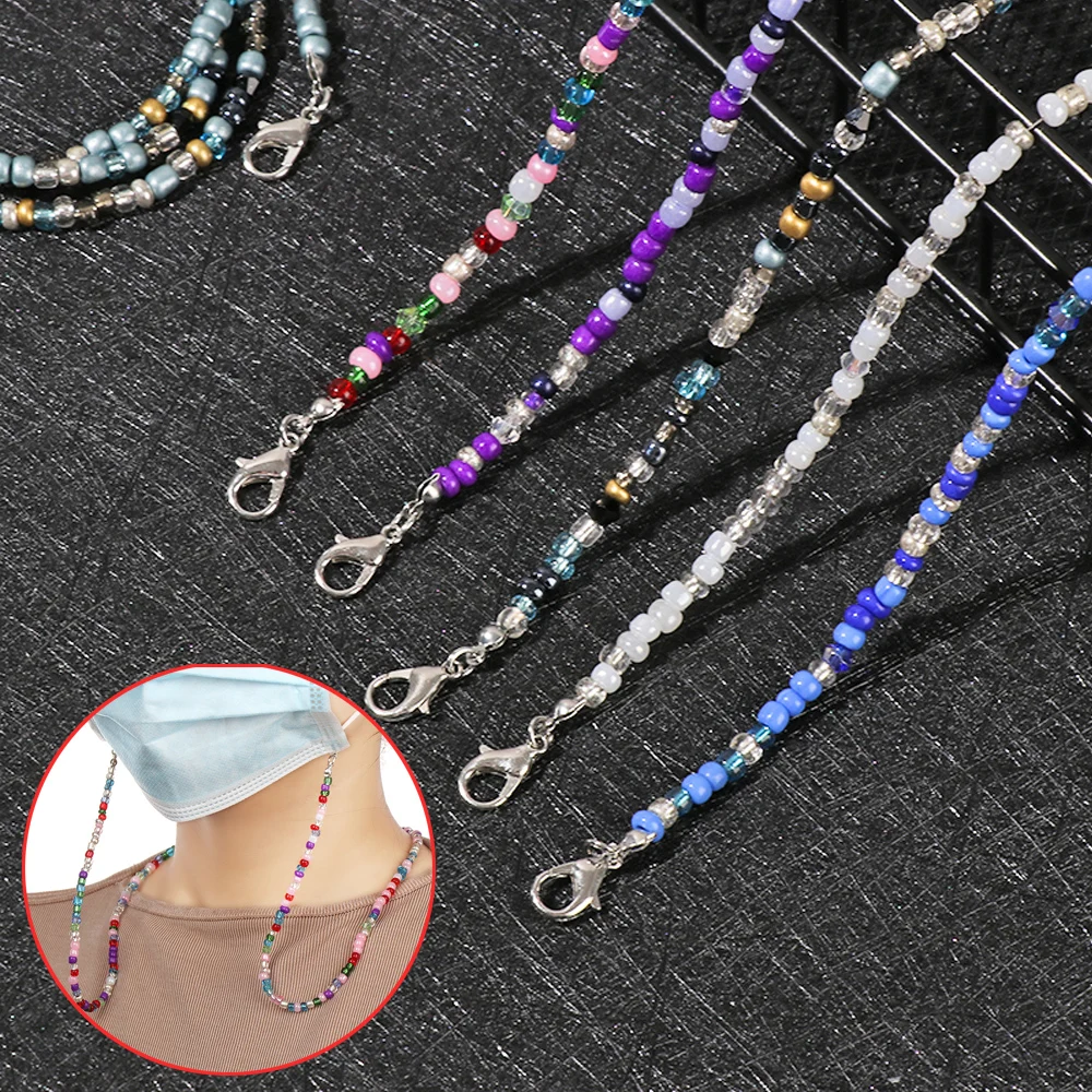 Neck Straps Acrylic Beaded Chain Face Mask Lanyards Reading Glasses Chain