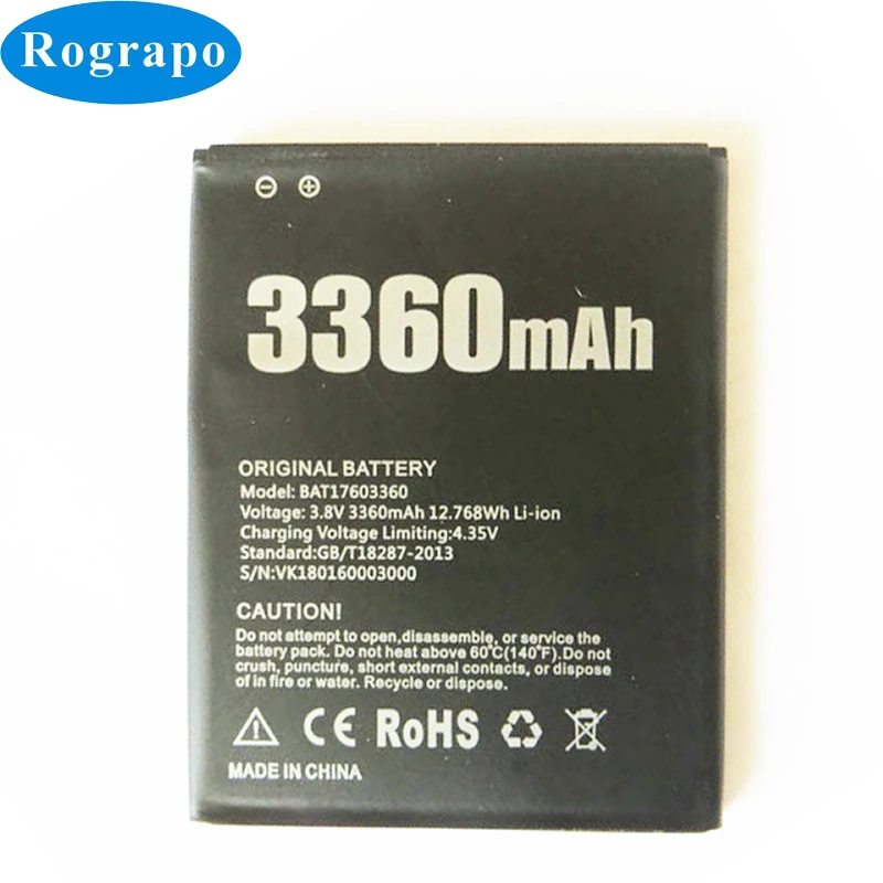 Новая батарея 3360mAh BAT17603360 оригинальная запасная для мобильных телефонов DOOGEE X10