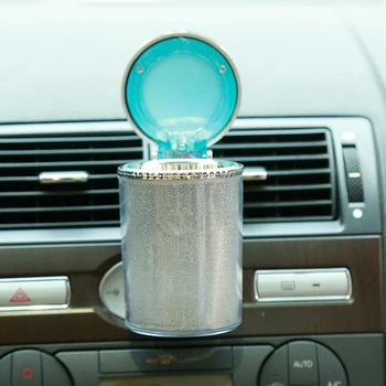 

DOZZLOR 1Pcs Portable Novelty Light Car Ashtray Lamp LED Car Smokeless Lights Cup Holder Ventilator Lamp Novelty Ashtray Light