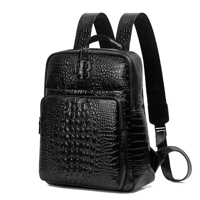 

New Brand 100% Genuine Leather Men Backpacks Fashion Real Natural Leather Student Backpack Boy Luxury Business Laptop School Bag