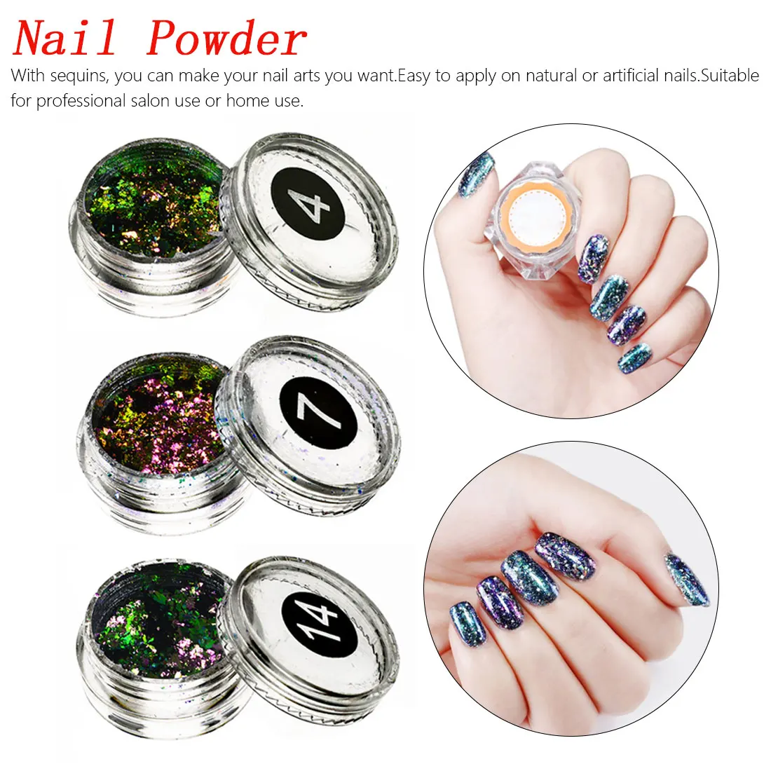

Nail Sequins Glitter Holographic Powder Dust Dazzling Nails 1 box Chameleon Nail Art Glitter Decorations Glitter Sequins