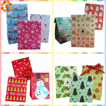 

3PCS/Set Mix Types Merry Christmas Candy Gift Bags Snowflakes Snowman Guests Packaging Gift Boxes Christmas Party Decor Supplies