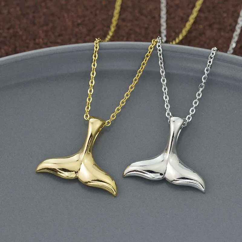 

Whale Tail Necklace for Women Boho Elegant Vintage Collar Choker Chain Necklaces Wedding Jewelry Gift Friends Chains Pendant