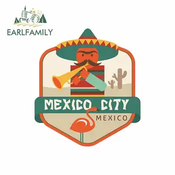 

EARLFAMILY 13cm x 11.7cm for Mexico City Car Stickers Vinyl Helmet RV VAN 3D JDM Car Accessories Graphics Anime Sign Funny