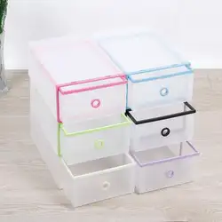 Пластиковая коробка с выдвижными ящиками для обуви прозрачный чехол для защиты обуви от пыли ящик для хранения нижнего белья для игрушек