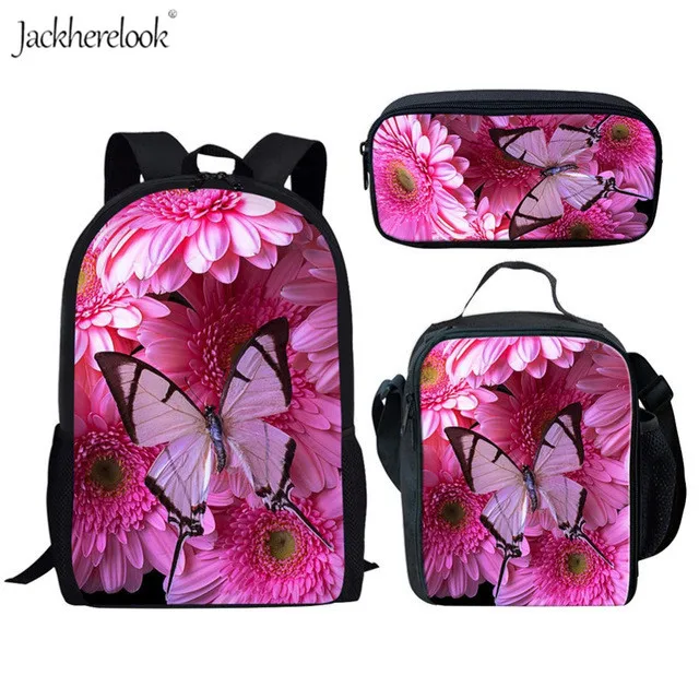 Jackhereook милые детские школьные рюкзаки с принтом бабочек большой емкости школьные сумки детский подарок книжные сумки ранец Mochilas - Цвет: HMC2637