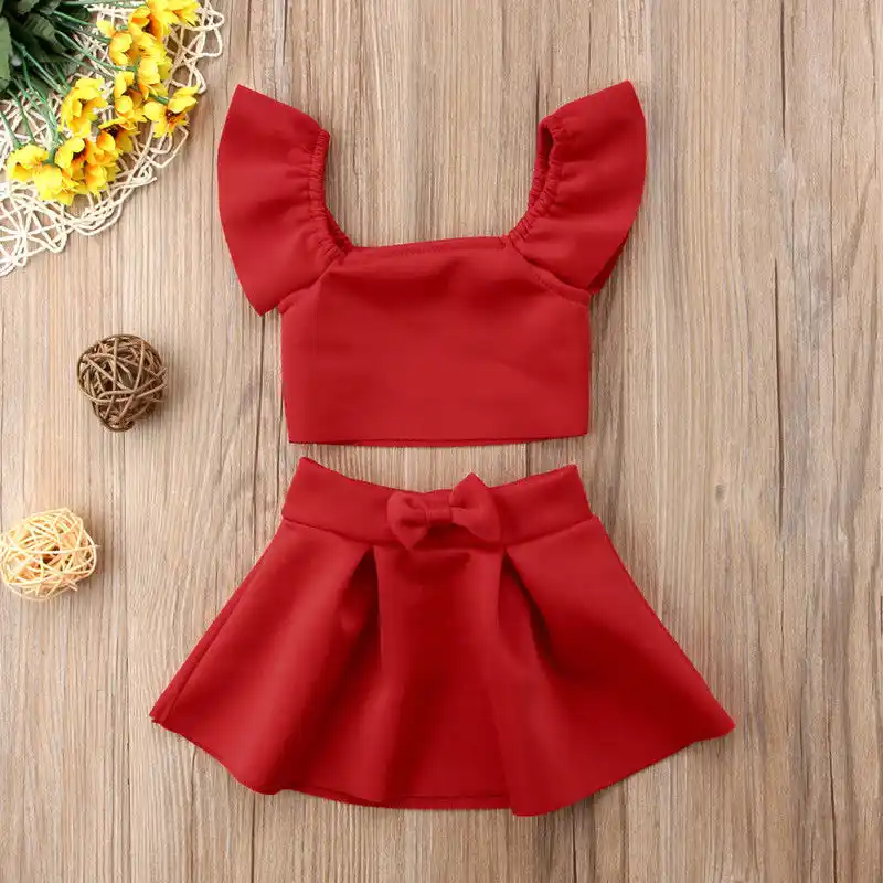 girls crop top skirt