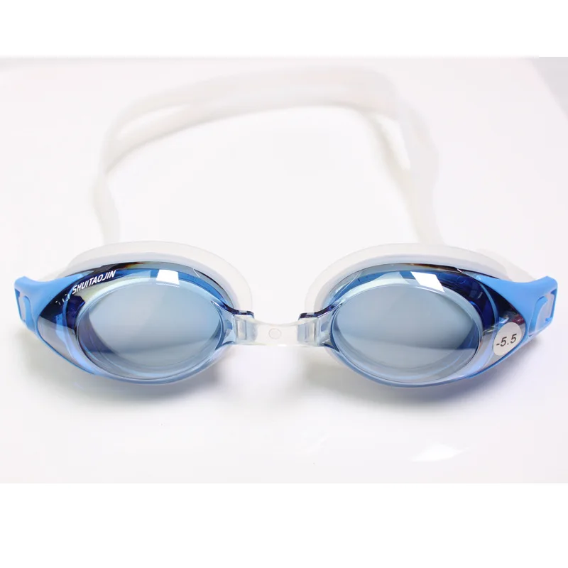 

Myopia Plain Glass Electroplating Goggles Big Box Waterproof Anti-fog Swimming Glasses for Both Men And Women