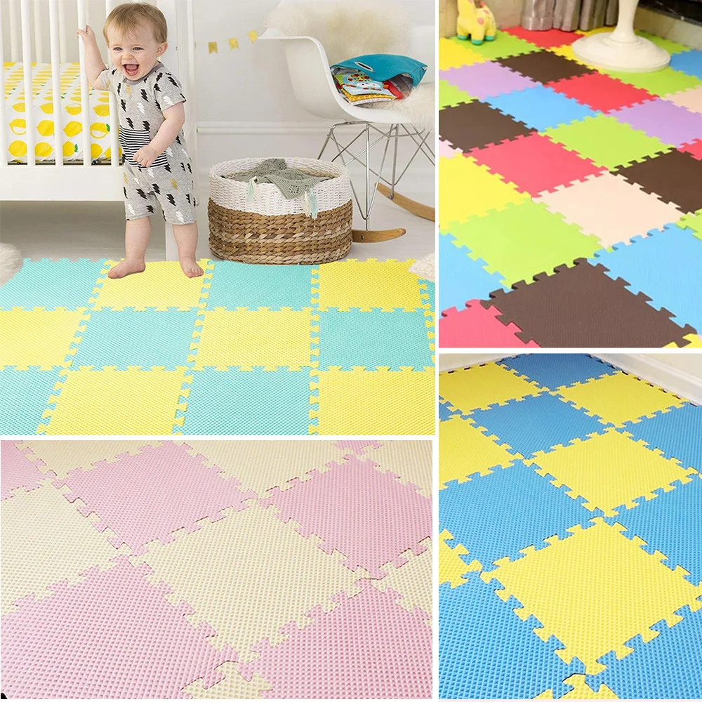 18 pièces bébé enfants tapis de jeu multicolore Puzzle accise ramper tapis EVA mousse sol coffre-fort tapis de jeu enfants Puzzle tapis jouets cadeaux