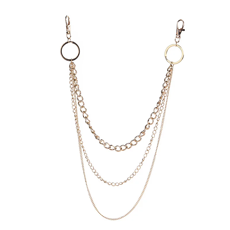 New Chains Keyrings Long Metal Keyring Keychain For Women Men Punk Hook Trouser Pants Waist Link Belt Cool Pant Chain belt | Украшения и