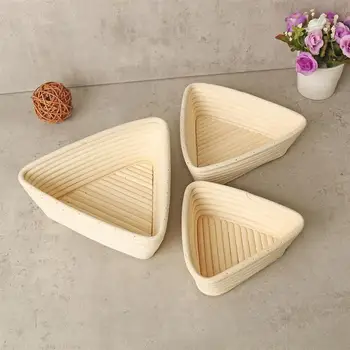 

2pcs Triangular Bread Fermentation Basket Oval Dough Basket Dougn Rattan Bread Proofing Proving Wicker Basket Kitchen Accessory