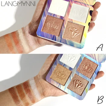 

Hot! 4 Colors Highlighter Facial Bronzers Palette Makeup Glow Face Contour Shimmer Powder Illuminator Highlight Cosmetics TSLM2