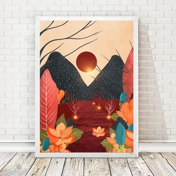 

Mystery Flowers Garden Beautiful Colorful Nordic Poster Canvas Art Print Wall Pictures for Living Room No Frame