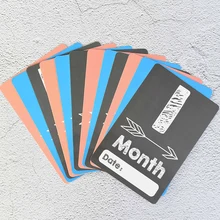 

12pcs/set Month Card Baby Monthly Milestone Card Multi Styles Number Paper Cards DIY Kids 1st Birthday Party Decoration Supplies