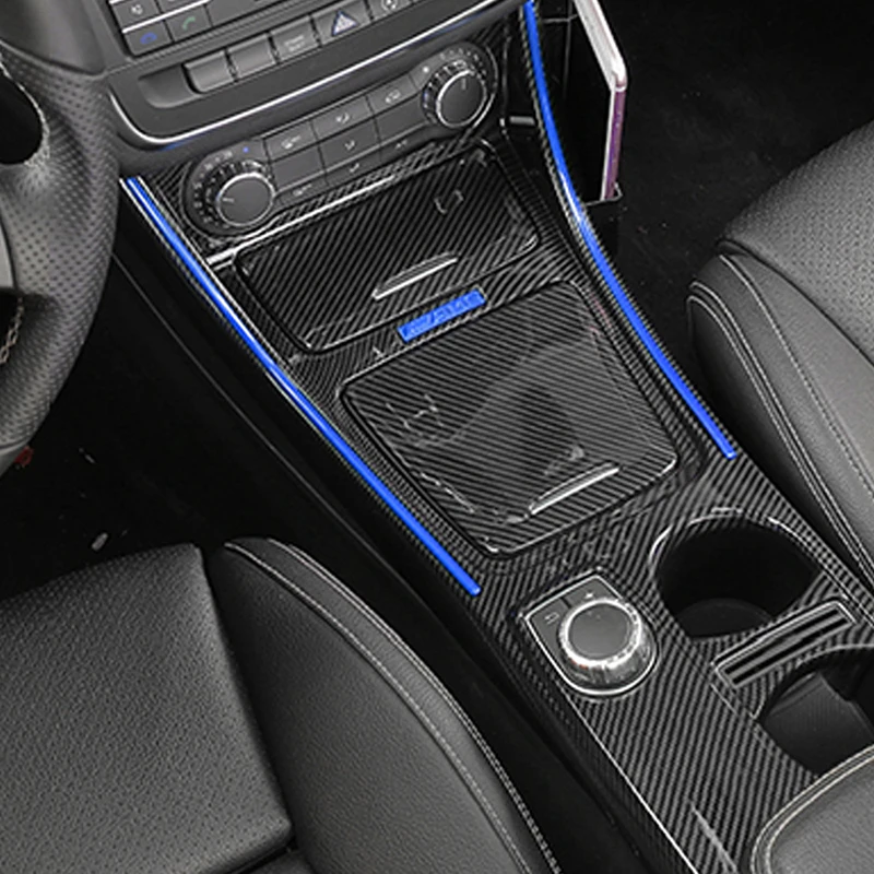 Карманго для Mercedes Benz A Class GLA CLA W176 Автомобильный держатель для чашки из углеродного волокна Панель рамка накладка наклейка интерьерные аксессуары