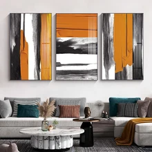 

Abstract Orange Color Blocks Posters and Prints Wall Art Black Canvas Painting Modern Picture for Living Room Cuadros Home Decor