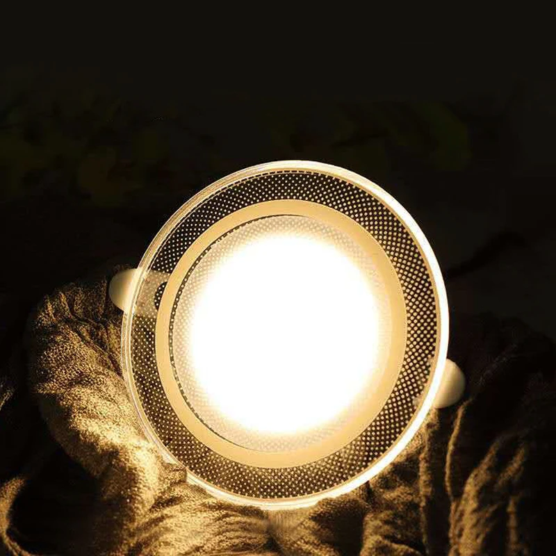 LED Downlight 9W 7W 5W 3W Light Guide Ceiling Recessed Lamps Round Shape Acrylic Panel Indoor High Brightness