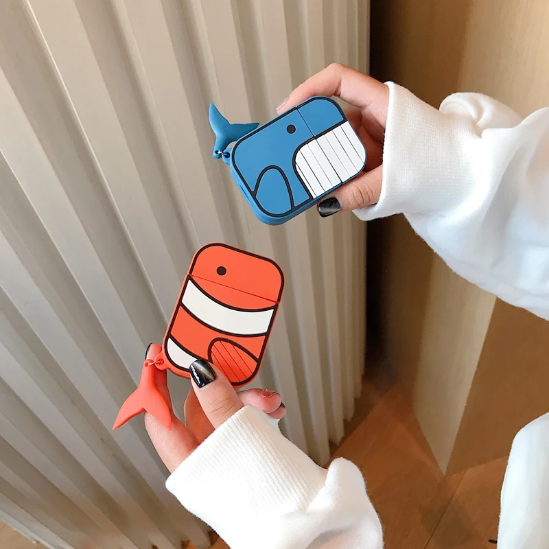 Ins whale Clownfish подходит для Airpods Pro защитный рукав милый стерео силиконовый Apple Airpods гарнитура крышка