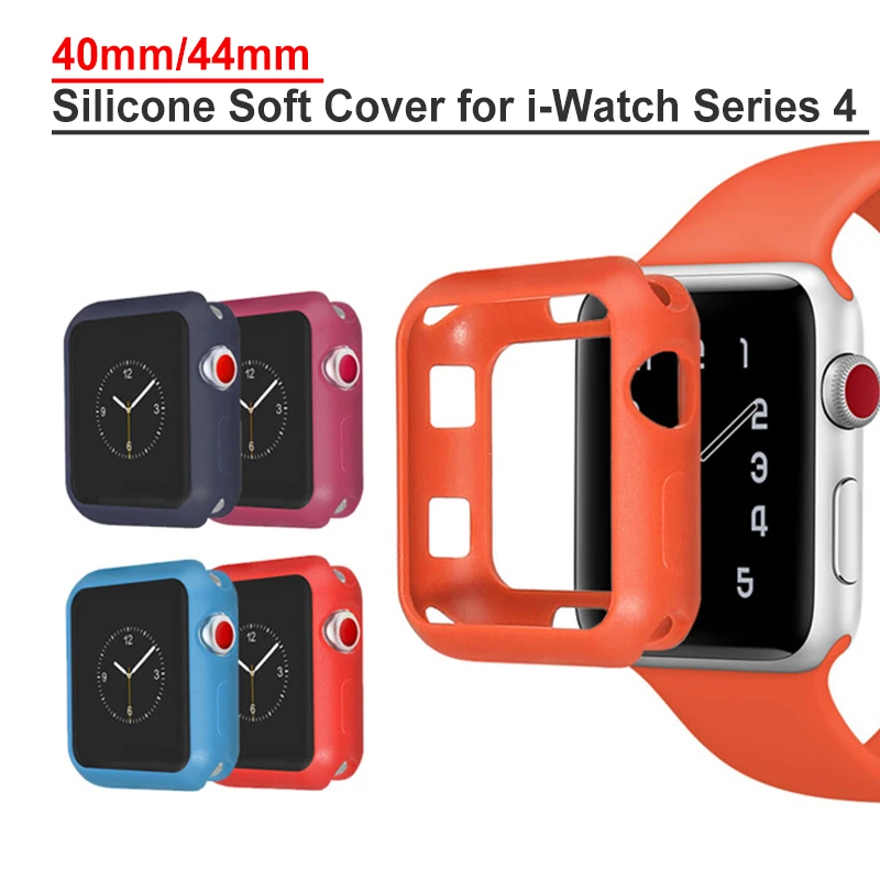 Силиконовый мягкий чехол для Apple Watch 4 iwatch4 40 мм 44 поколение силиконовых защитных