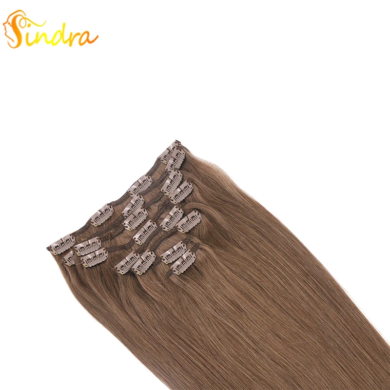 Sindra 14 "-24" прямолинейный скрепка в Волосы remy расширение твердые цветные пряди 7 Пряди человеческих волос для наращивания