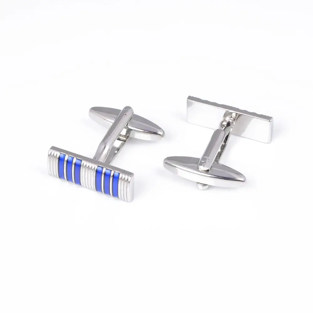 

New Copper Creative Stable French Men Business Shirt Black And Blue Stripe Cylinder High-Grade Cufflink Accessories Gifts