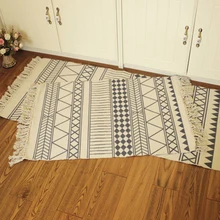 Спальня ретро домашний декор диван гостиная ковер пол машинная стирка хлопок лен Печатный ручной ковер-гобелен кисточки