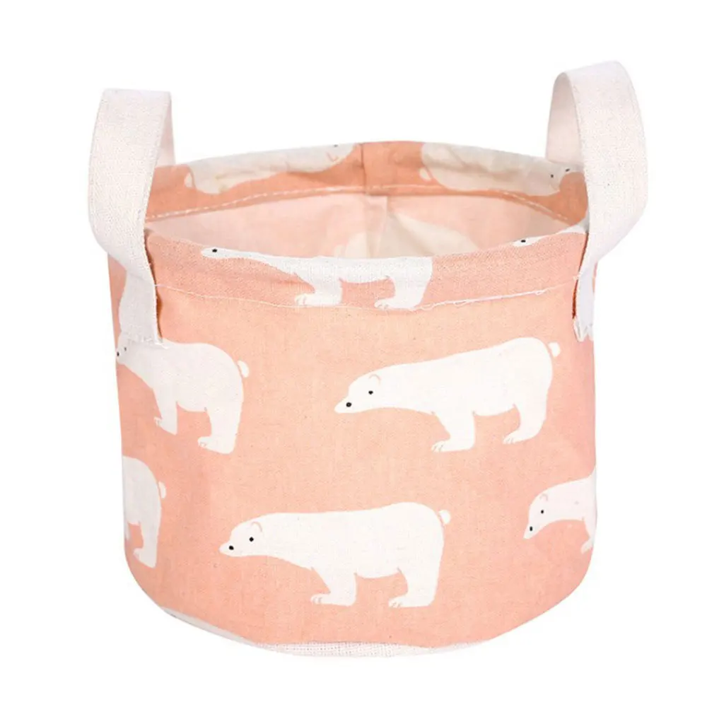 Pink polar bear DIY Настольная корзина для хранения игрушек Нижнее белье коробка для хранения косметический блокнот-органайзер канцелярский контейнер корзина для белья Органайзер - Цвет: Pink polar bear