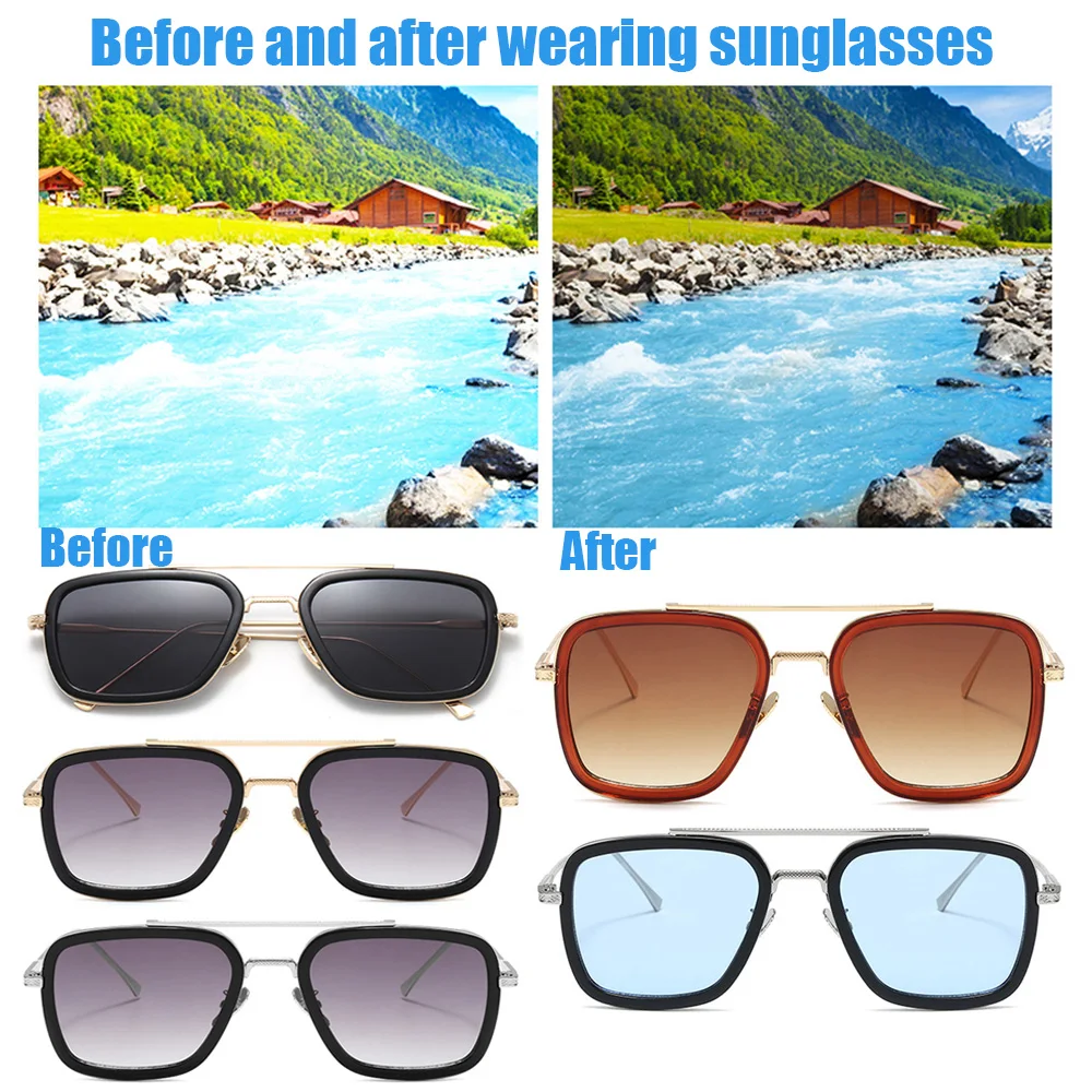 

Vintage Punk Metal Oversize Square Sunglasses Women Brand Designer Retro Big Frame Sunglasses Eyewear Female Shades Coulos D40